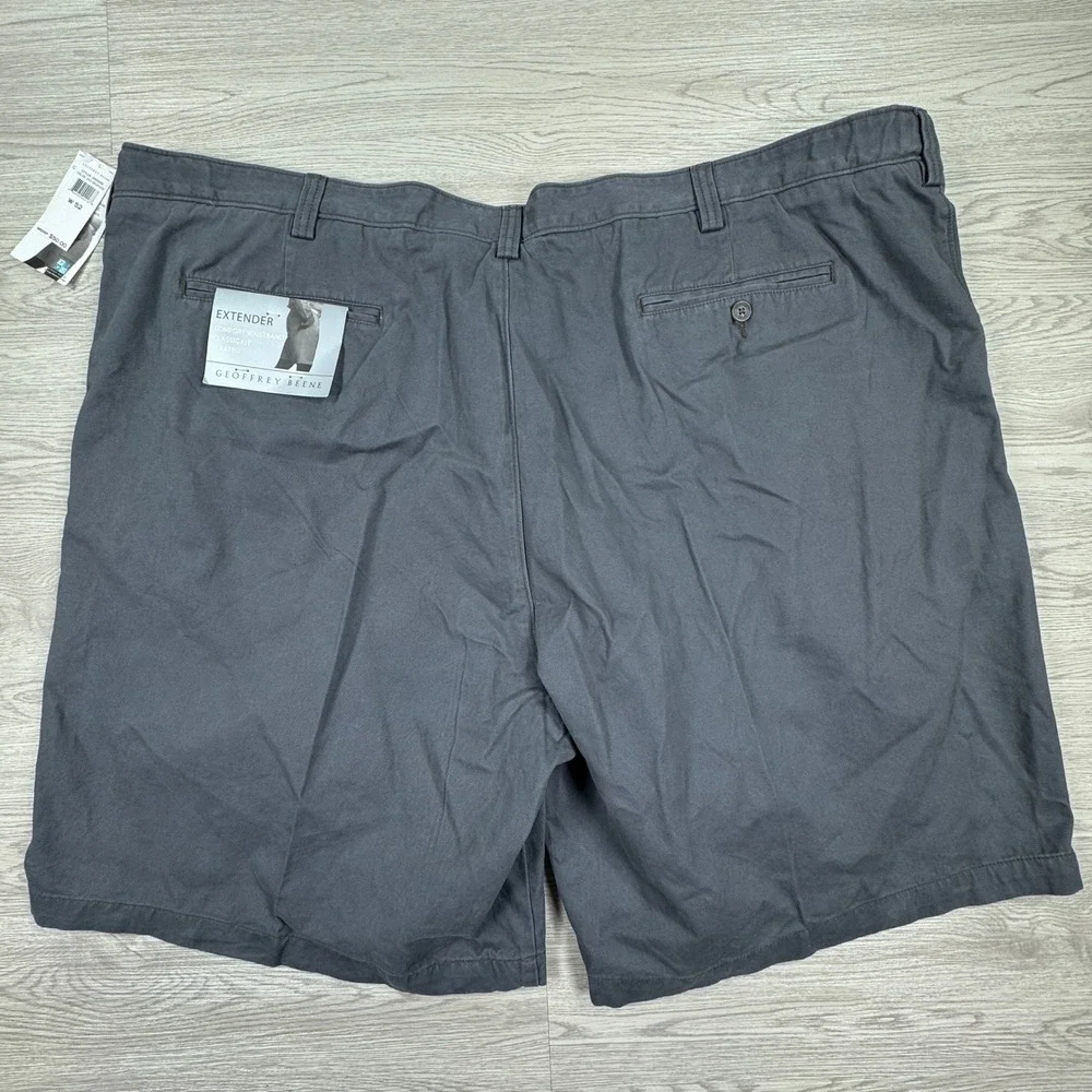 Geoffrey Beene Mens Shorts Extender Waist Pleated Graphite Gray Classic 52 NWT